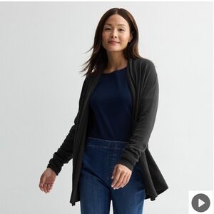 NWT Croft & Barrow Extra Soft Cardigan Black XL